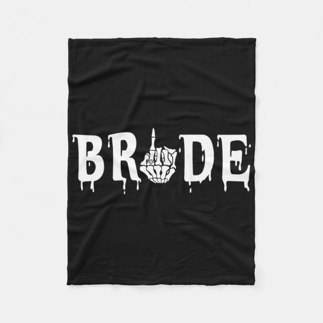 Bride Groom Skeleton Hand Halloween Wedding Chelor Fleece Blanket (Front)
