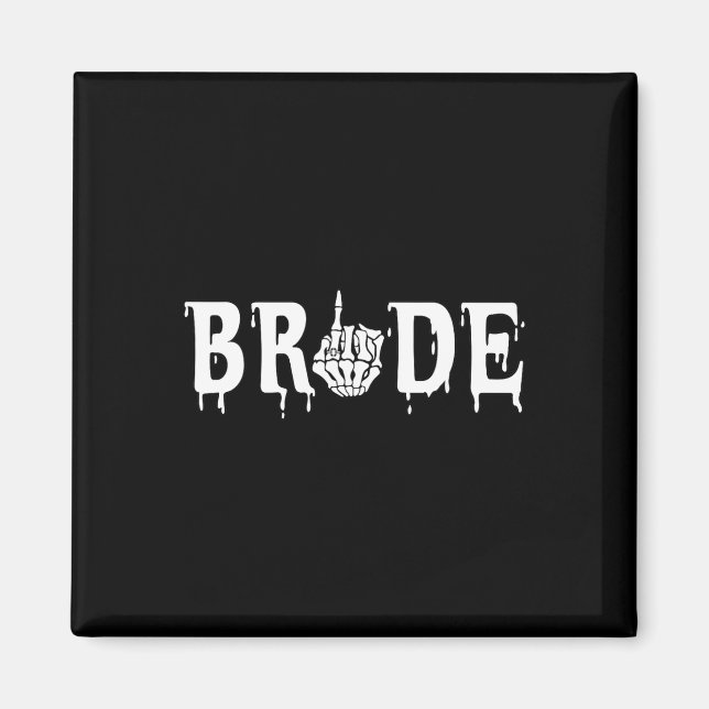 Bride Groom Skeleton Hand Halloween Wedding Chelor Magnet (Front)