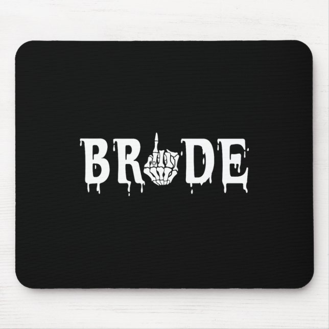 Bride Groom Skeleton Hand Halloween Wedding Chelor Mouse Pad (Front)