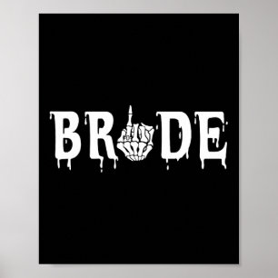 Bride Groom Skeleton Hand Halloween Wedding Chelor Poster