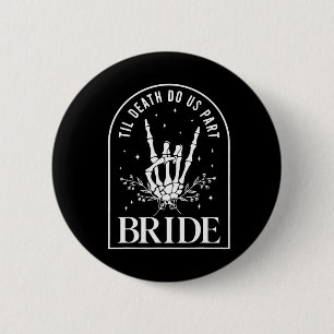 Bride Groom Skeleton Rock Hand Couples Wedding Hal 6 Cm Round Badge