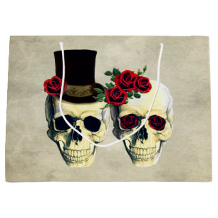 Bride & Groom Skull Wedding Large Gift Bag