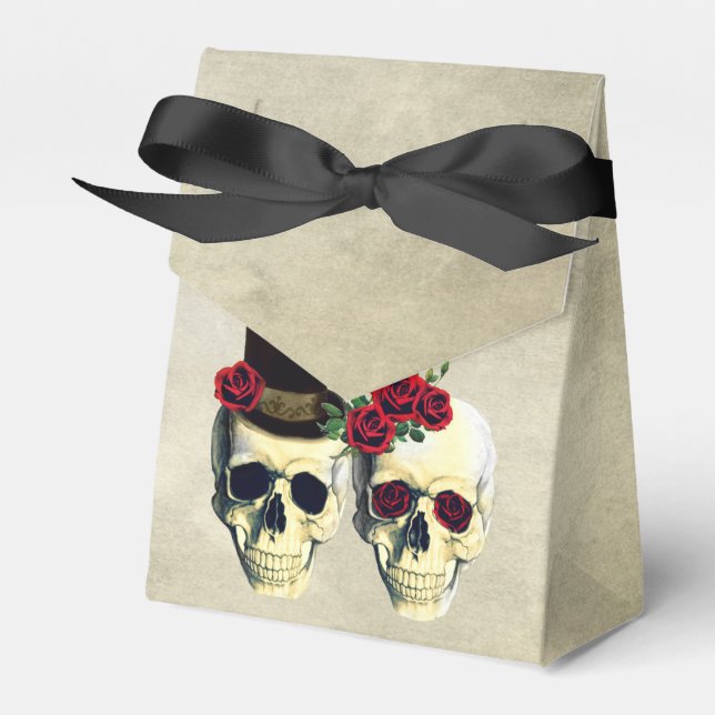 Bride & Groom Skull Wedding Party Favour Favour Box (Front Side)