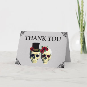 Bride & Groom Skull Wedding Thank You Card