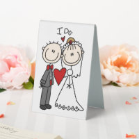 Bride & Groom Stick Figures Wedding I Do