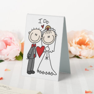Bride & Groom Stick Figures Wedding I Do