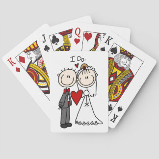 Bride & Groom Stick Figures Wedding I Do  Playing Cards