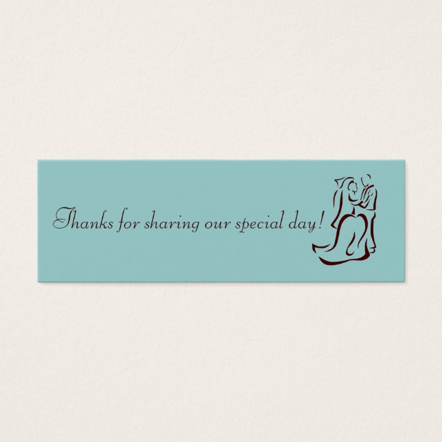 Bride&Groom Teal Favour Tag (Front)
