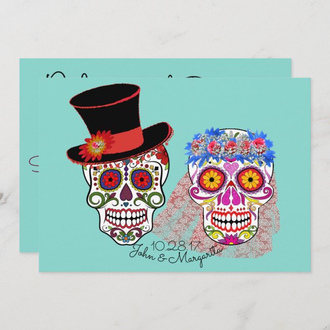 Bride & Groom Til Death Do Us Party Invitation (Front/Back)