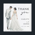 Bride Groom Watercolor Illustration wedding favour Magnet<br><div class="desc">We designed these Bride Groom watercolor Illustration Wedding Favours to your beutiful wedding. You can change the text,  with the name of bride and groom,  easily personalise and customisable</div>