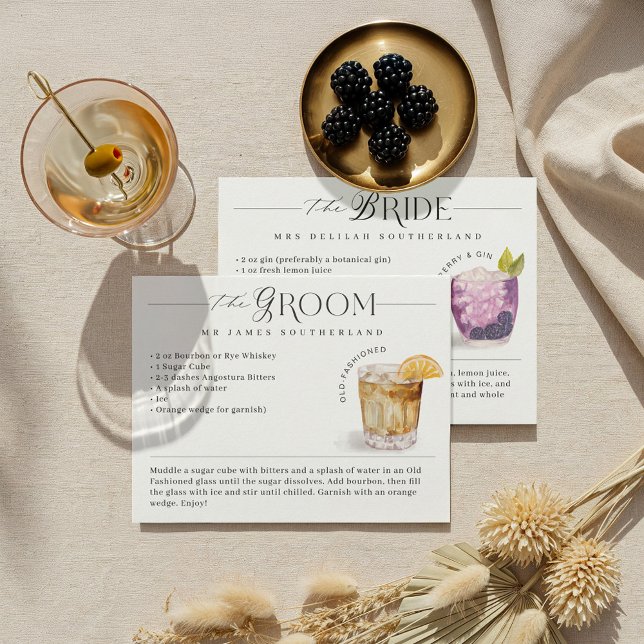 Bride & Groom Watercolor Signature Cocktail Recipe (Bride & Groom Watercolor Signature Cocktail Recipe)