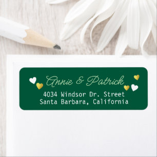Bride Groom Wedding Addressing Green Return Address Label