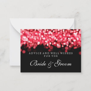 Bride & Groom Wedding Advice Card Red Lights