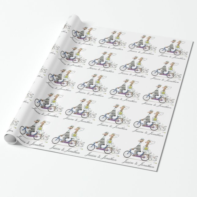 Bride & Groom wedding couple Wrapping Paper (Unrolled)