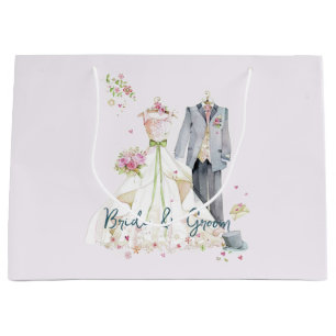 Bride & Groom Wedding Dress Large Gift Bag