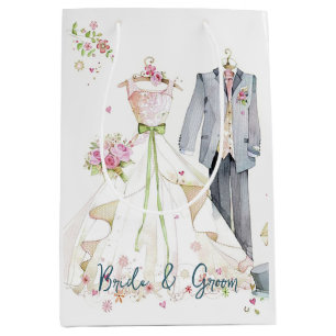 Bride & Groom Wedding Dress Medium Gift Bag