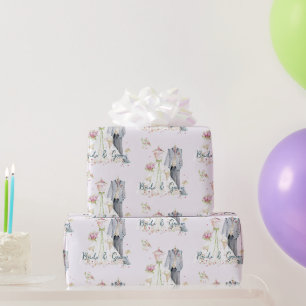 Bride & Groom Wedding Dress Wrapping Paper