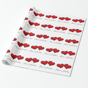 Bride & Groom wedding hearts Wrapping Paper
