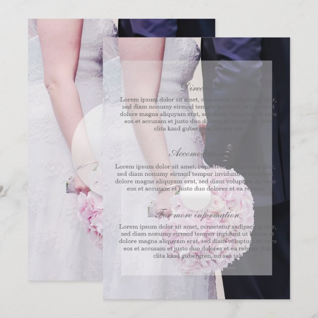 Bride & Groom Wedding Invitation (Front/Back)