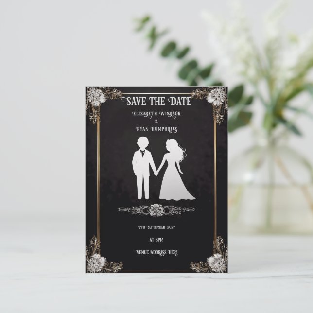 Bride & Groom Wedding Invitation Postcard (Standing Front)