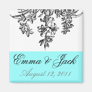 Bride & Groom Wedding Monogram Magnet