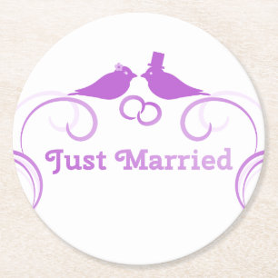 Bride Groom Wedding Personalise Destiny Destiny'S Round Paper Coaster