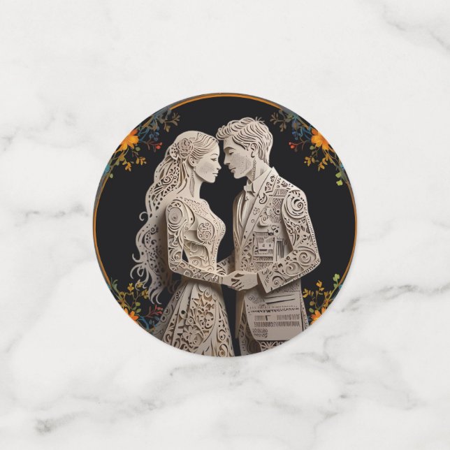 Bride & Groom Wedding Personalised  Confetti (Small Front)