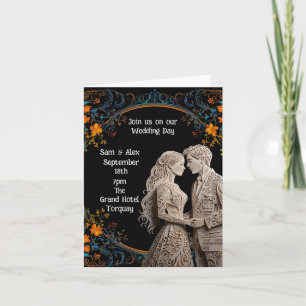 Bride & Groom Wedding Personalised  Note Card