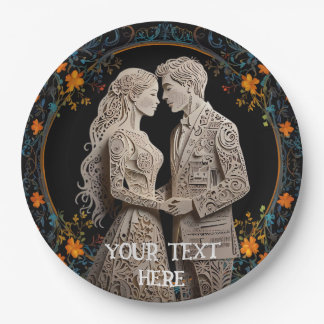Bride & Groom Wedding Personalised Paper Plate