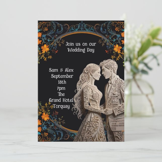 Bride & Groom Wedding Personalized  Invitation (Standing Front)