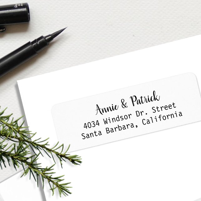 bride & groom wedding return address label (Creator Uploaded)