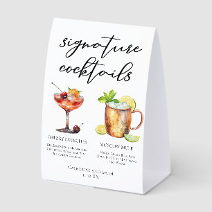 Bride Groom Wedding Signature Cocktails Menu