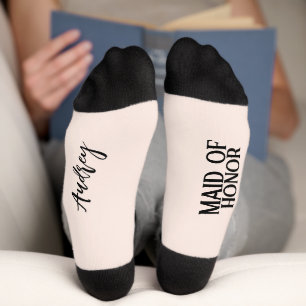 Bride & Groom with Wedding Date Bridesmaid Socks
