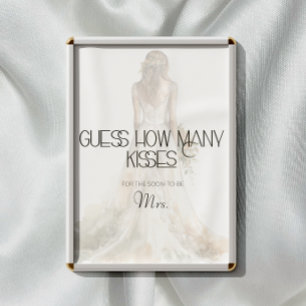 Bride guess how many kisses bridal game poster