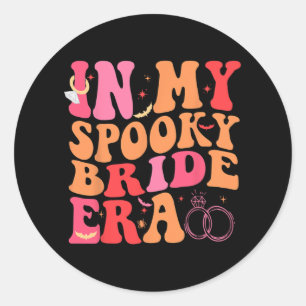 Bride Halloween In My Spooky Bride Era Wedding Bac Classic Round Sticker