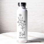Bride Hand Scripted Name Floral Bachelorette Water Bottle<br><div class="desc">Celebrate in style with our Name Hand Scripted Bachelorette Bridal Party Thermal Wine Tumbler. Featuring an elegant, personalised script design, this tumbler is perfect for keeping beverages at the ideal temperature during your bridal festivities. Crafted from high-quality, insulated materials, it’s as practical as it is chic. Ideal for bachelorette parties,...</div>