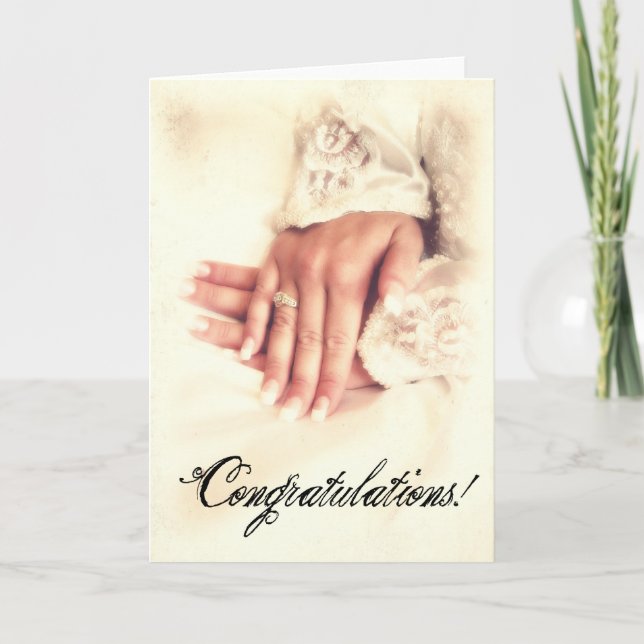 Bride Hands Congratulations Card (Front)