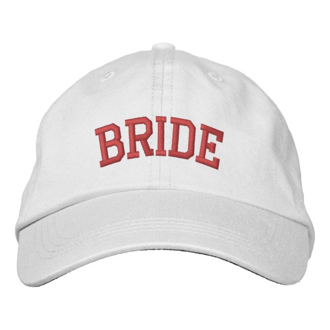 Bride Hat Plum Embroidery Bachelorette Hat (Front)