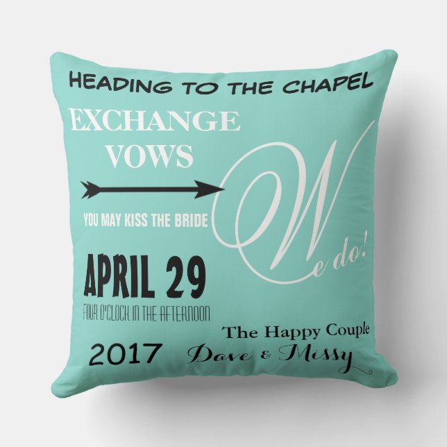 BRIDE Heading To The Chapel Wedding We Do Cushion (Back)