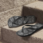 Bride Heart Monogram Honeymoon Flip Flops<br><div class="desc">If you're off on a road trip, a romantic cruise for two or a beach hut hide-a-way, pop a pair (or two) of these chalkboard honeymoon hearts flip flops in your luggage - they won't take up too much space. A lovely gift for the newlyweds that can be personalized with...</div>