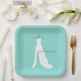 BRIDE Here Comes The Bride Party Personalised Paper Plate