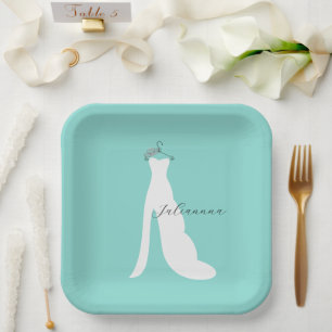 BRIDE Here Comes The Bride Party Personalised Paper Plate