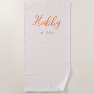 Bride Honeymoon Personalised Matching Hubby Wifey  Beach Towel
