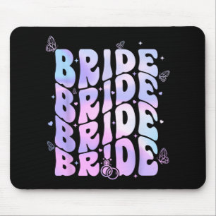 Bride I Do Crew Retro Groovy Bachelorette Party Mouse Pad