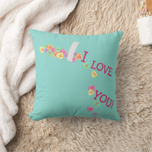 BRIDE I Love You Candy Hearts Valentine Party Cushion