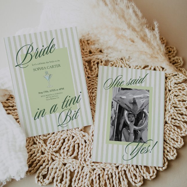 Bride in a Tini Bit Bachelorette Party Invitation (Bride in a Tini Bit Bachelorette Party Invitation)