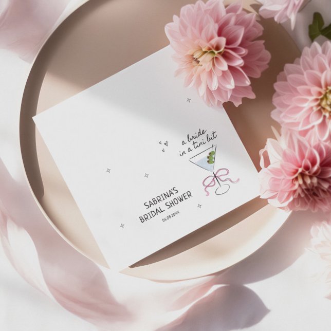 Bride In A Tini Bit Bridal Shower Napkin (Creator Uploaded)