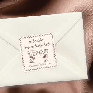 Bride In A Tini Bit Espresso Martini Bachelorette Square Sticker