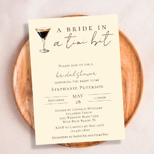 Bride in a Tini Bit Espresso Martini Bridal Shower Invitation