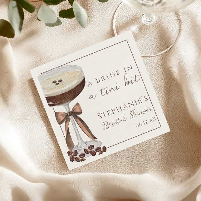 Bride In a Tini Bit Espresso Martini Bridal Shower Napkin (Creator Uploaded)